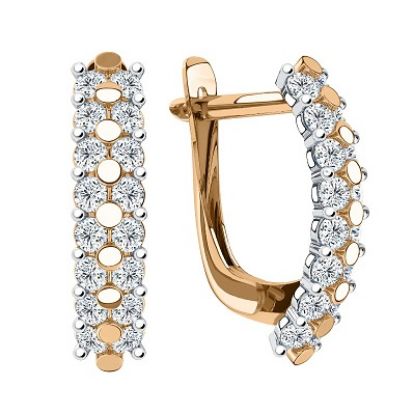 Изображение Золотые серьги с фианитами