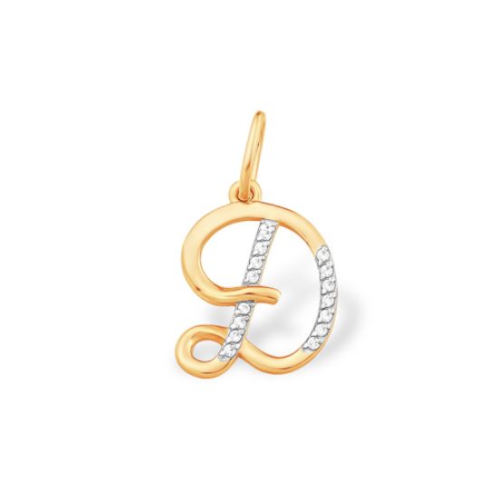 Изображение Золотая подвеска с фианитами