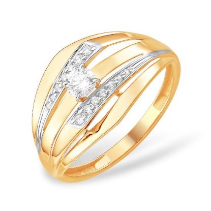 Изображение Золотое кольцо с фианитами