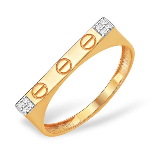 Изображение Золотое кольцо с фианитами