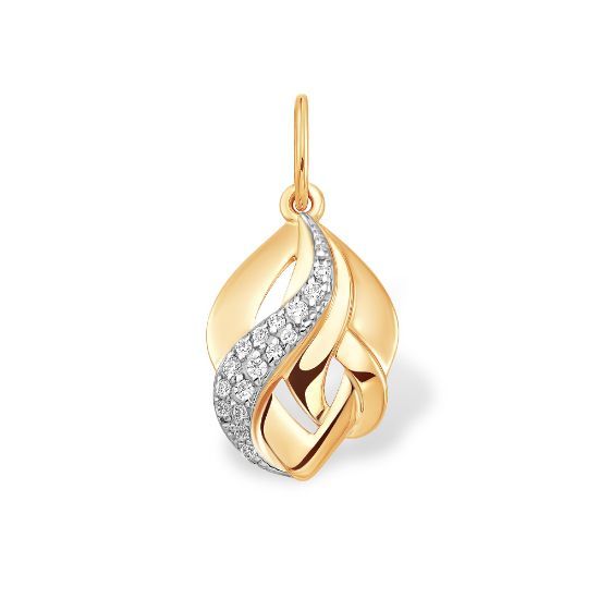 Изображение Золотая подвеска с фианитами