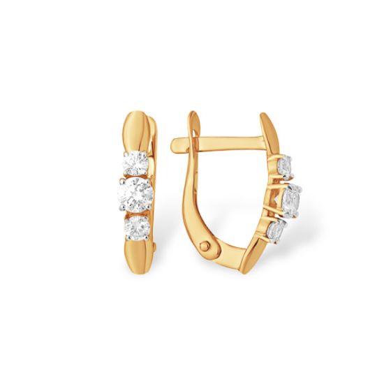 Изображение Золотые серьги с фианитами