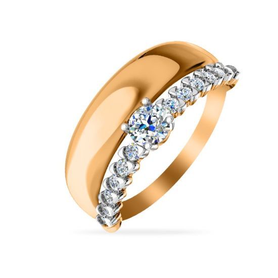 Изображение Золотое кольцо с фианитами