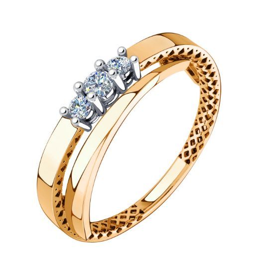 Изображение Золотое кольцо с фианитами
