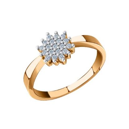 Изображение Золотое кольцо с фианитами