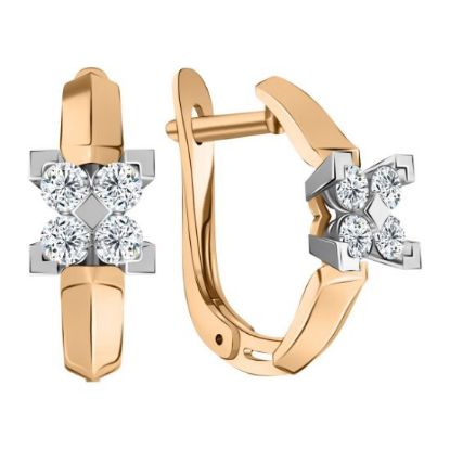 Изображение Золотые серьги с фианитами