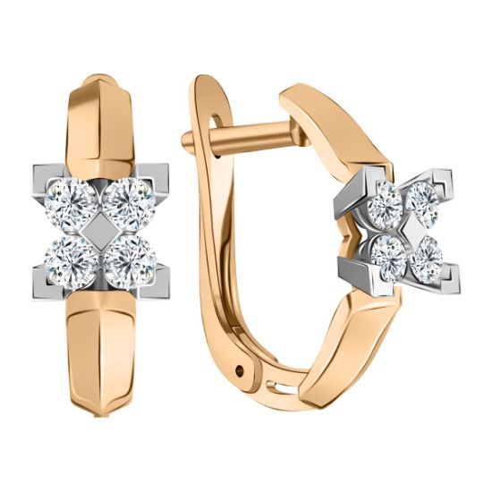 Изображение Золотые серьги с фианитами