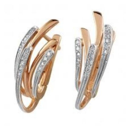 Изображение Золотые серьги с фианитами