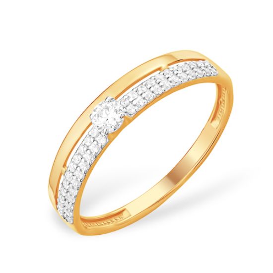 Изображение Золотое кольцо с фианитами