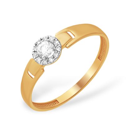 Изображение Золотое кольцо с фианитом