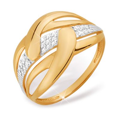 Изображение Золотое кольцо с фианитами