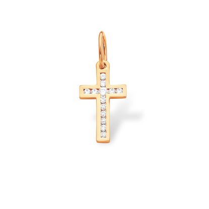 Изображение Золотой крест с фианитами