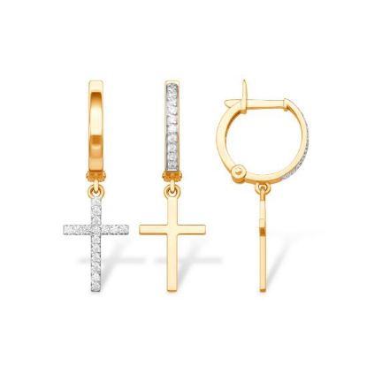 Изображение Золотые серьги с фианитами