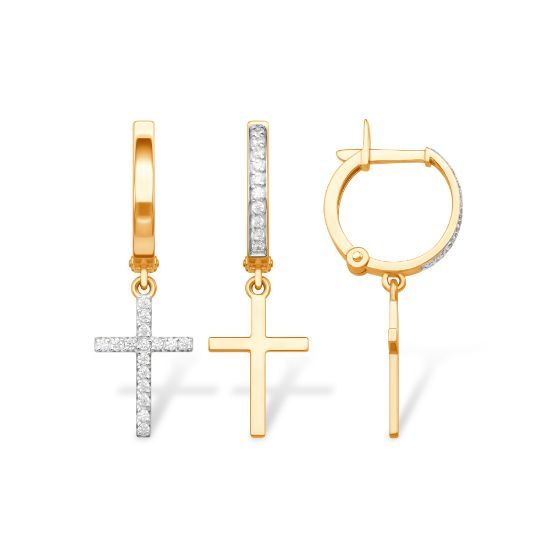 Изображение Золотые серьги с фианитами