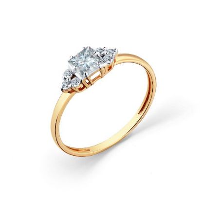 Изображение Золотое кольцо с фианитами