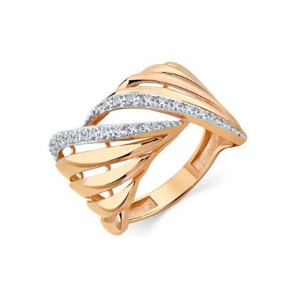 Изображение Золотое кольцо с фианитами