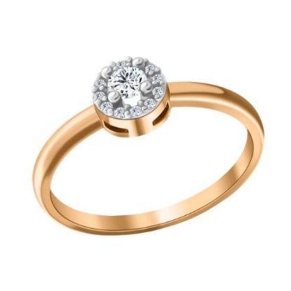 Изображение Золотое кольцо с фианитами