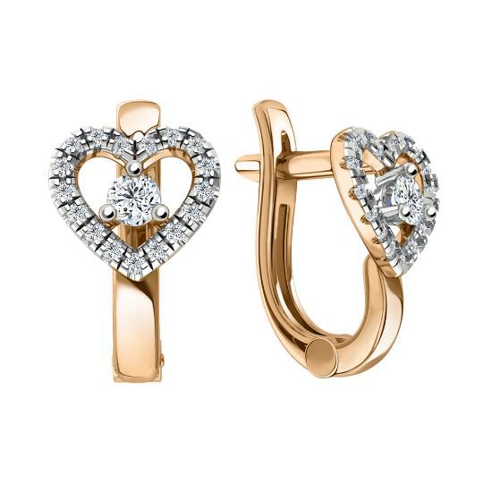 Изображение Золотые серьги с фианитами