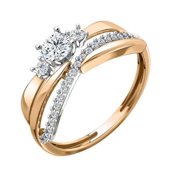 Изображение Золотое кольцо с фианитами