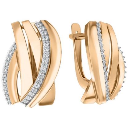 Изображение Золотые серьги с фианитами