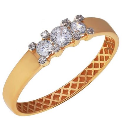 Изображение Золотое кольцо с фианитами