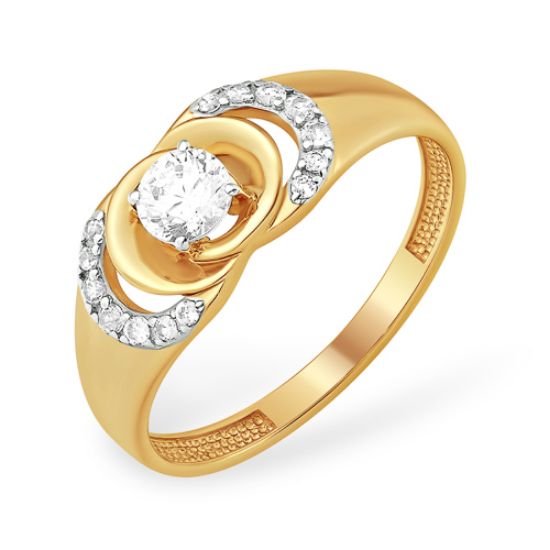 Изображение Золотое кольцо с фианитами