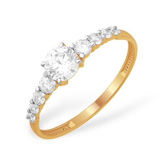 Изображение Золотое кольцо с фианитами