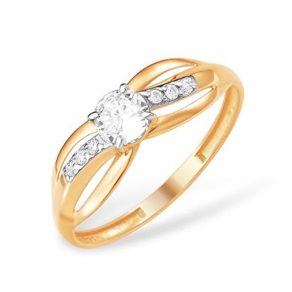 Изображение Золотое кольцо с фианитами