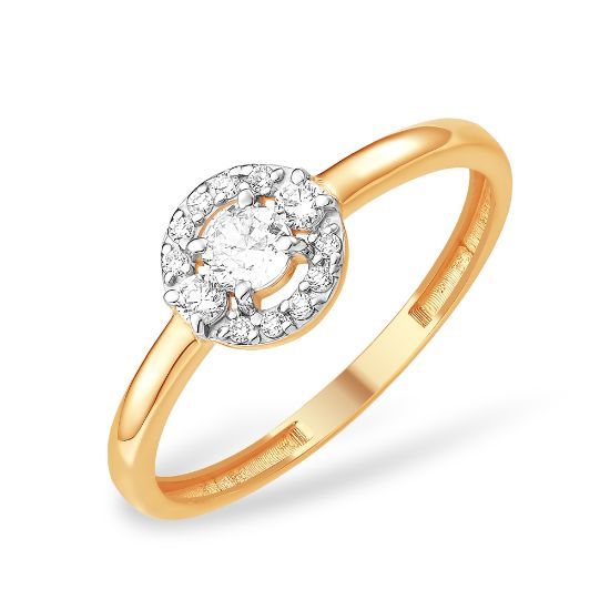 Изображение Золотое кольцо  с фианитами