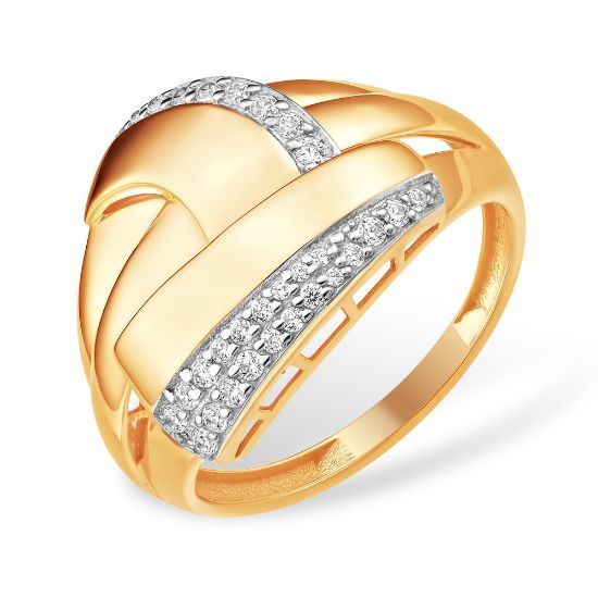 Изображение Золотое кольцо с фианитами