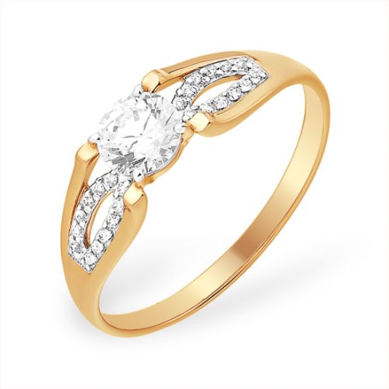 Изображение Золотое кольцо с фианитами