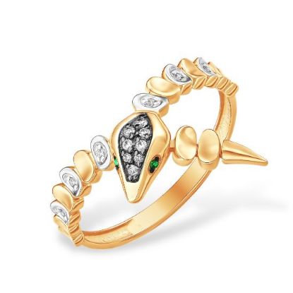 Изображение Золотое кольцо с фианитами