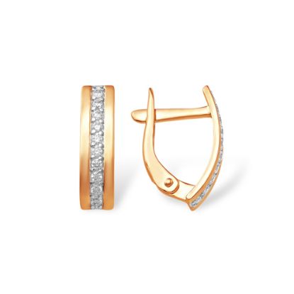 Изображение Золотые серьги с фианитами