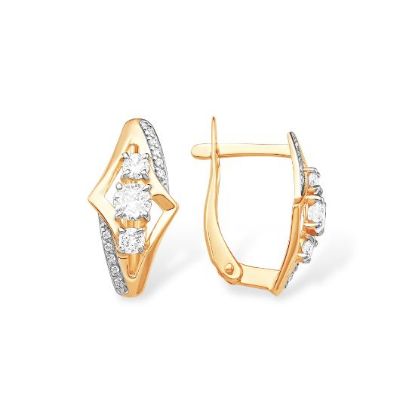 Изображение Золотые серьги с фианитами