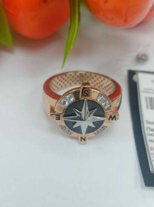 Изображение Золотая мужская печатка с ониксом