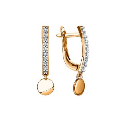 Изображение Золотые серьги с фианитами