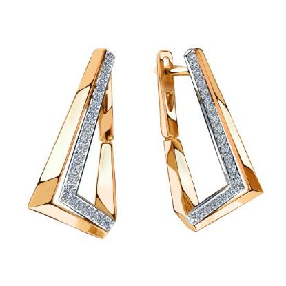 Изображение Золотые серьги с фианитами