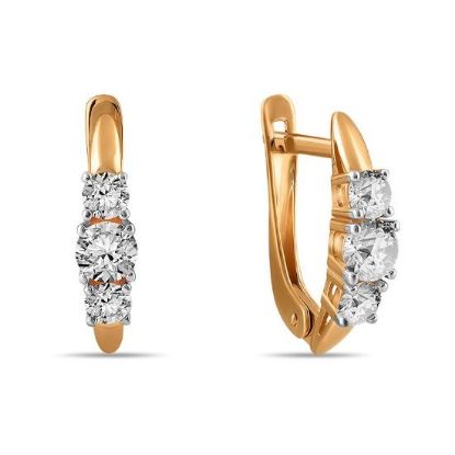 Изображение Золотые серьги с фианитами