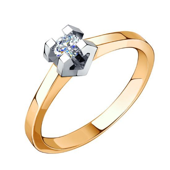 Изображение Золотое кольцо с фианитом