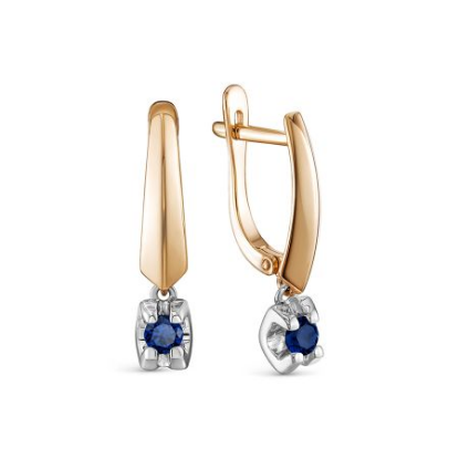 Изображение Золотые серьги с сапфирами