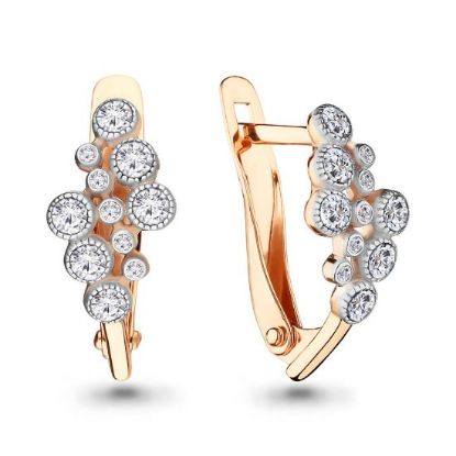 Изображение Золотые серьги с фианитами