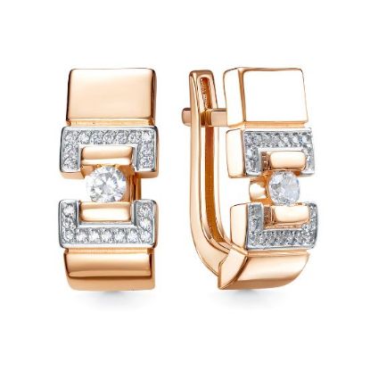 Изображение Золотые серьги с фианитами