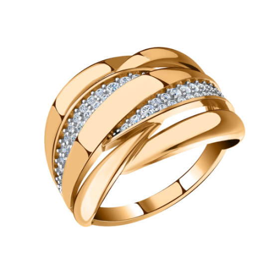 Изображение Золотое кольцо с фианитами