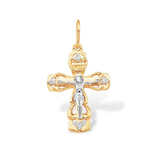 Изображение Золотой крест с фианитами