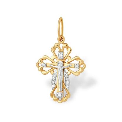 Изображение Золотой крест с фианитами