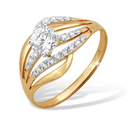 Изображение Золотое кольцо с фианитами