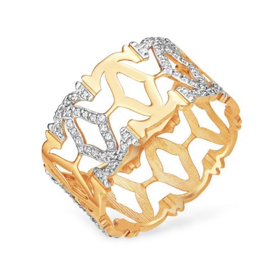 Изображение Золотое кольцо с фианитами