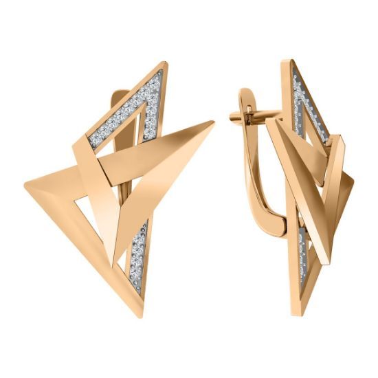 Изображение Золотые серьги с фианитами