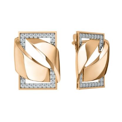 Изображение Золотые серьги с фианитами