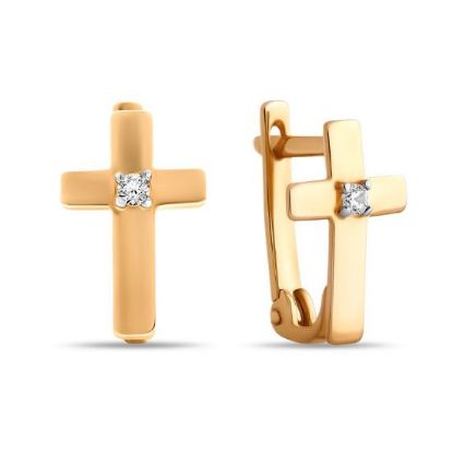 Изображение Золотые серьги с фианитами